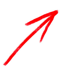 Red arrow pointer, arrow pointing line hand drawn icon