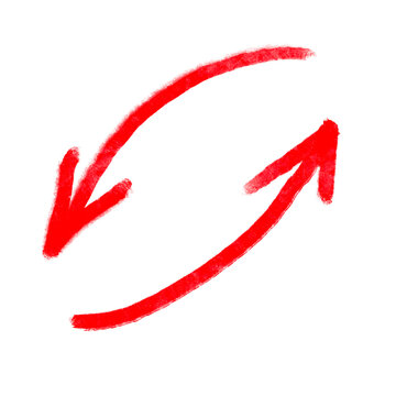 Red arrow pointer, arrow pointing line hand drawn icon