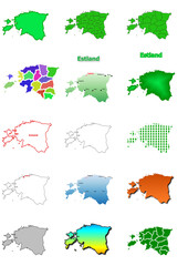 Karten von Estland ClipArt Farbe und schwarz-weiß Karte 
