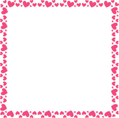 Valentine love square frame border