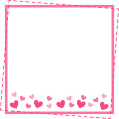 Valentine love square frame border