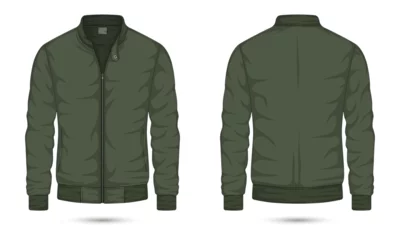Fotobehang Men's zipper jacket mockup front and back view © Ancala