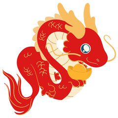 red dragon with a gold