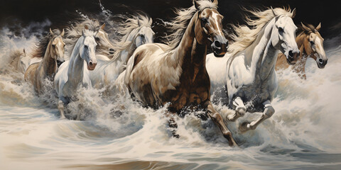 Obraz na płótnie Canvas Galopping horses