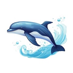 Abstract Whale Floating Underwater - Illustration
