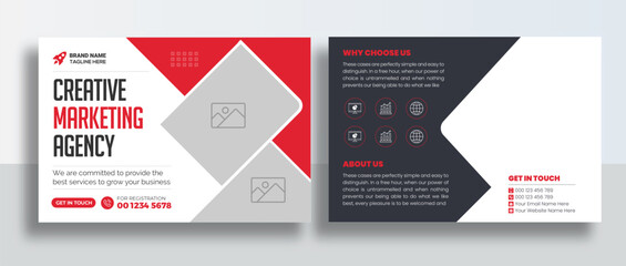 Corporate business postcard design template