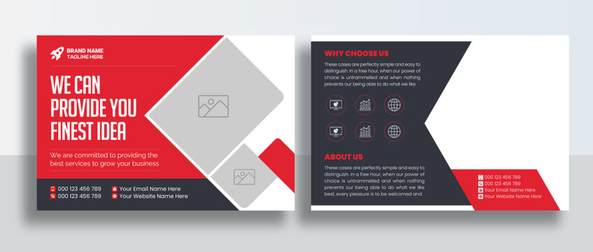 Corporate business postcard design template