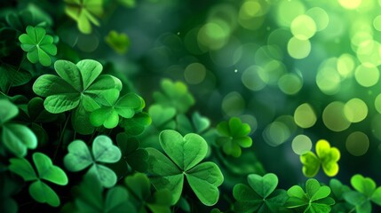 Banner and template ready for St. Patrick's Day with clover element.