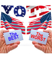 The Best versus The Worst. Concept for busines, USA election candidate, marketing, management