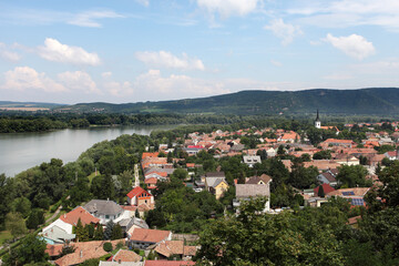 Naklejka na ściany i meble Esztergom,Hungary.Danube river and a small part from Slovakia