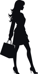 girl with shopping bags. AI generated illustration.