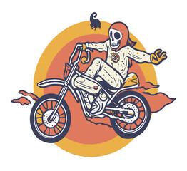 Fototapeta na wymiar ghost riding motorcycle vector