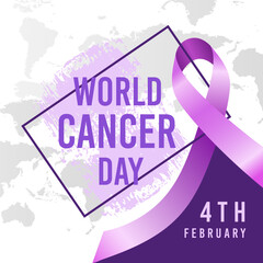 vector realistic 4 February World Cancer Day poster or banner background.
