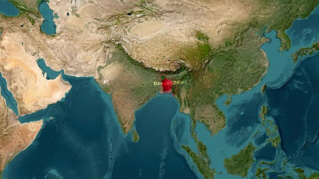 A Video Exploration of the Bangladesh Map with Flag