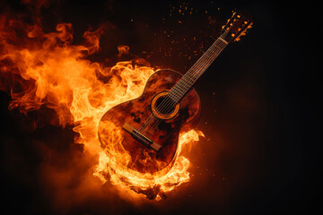 Flaming Rhapsody: Guitar's Fiery Performance