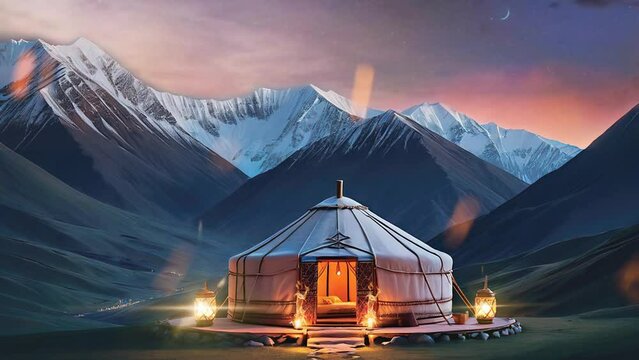 yurt in the mountains
