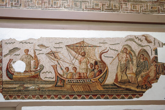 Tunis, Tunisia - October 18, 2006: Odysseus and the Sirens in Bardo National Museum in Tunis city