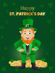 realistic postcard, template for st. patrick's day