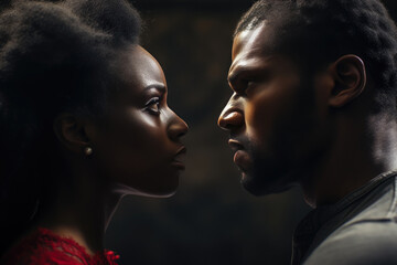 Dramatic Relationship Moments: Black Couple in Heated Discussion
