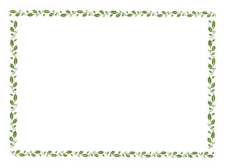 Vector frame with leaves, vector floral leaves for text and picture