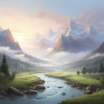 a calm natural background that portrays a tranquil setting or landscape ai generated