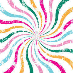 Retro background with curved, rays or stripes in the center. Rotating, spiral stripes.Vector illustration.