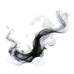 Black smoke on transparent png.