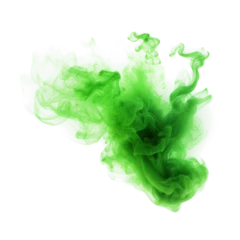 Fototapeten green smoke on transparent png. © Feecat