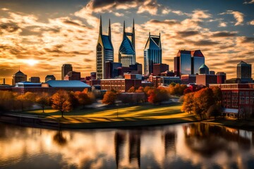 Obraz premium city skyline at night