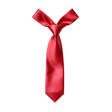 Red necktie isolated on white or transparent background