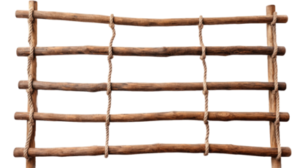 Rope fance isolated on white or transparent background