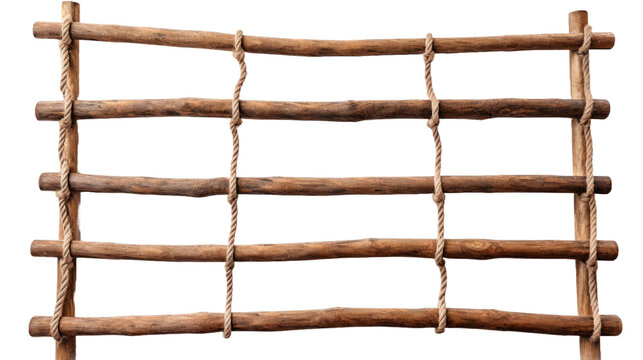 Rope fance isolated on white or transparent background