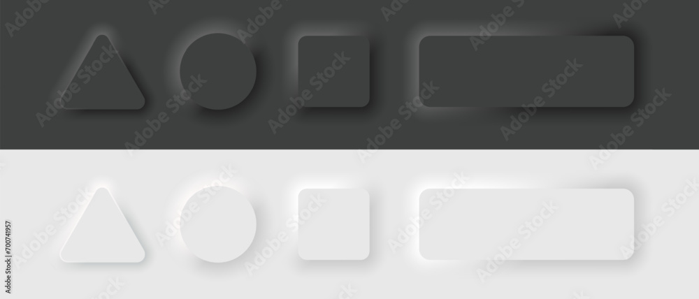 Aufkleber a set of neon shapes on an isolated background in dark and light colors. figure kurg, triangle and s