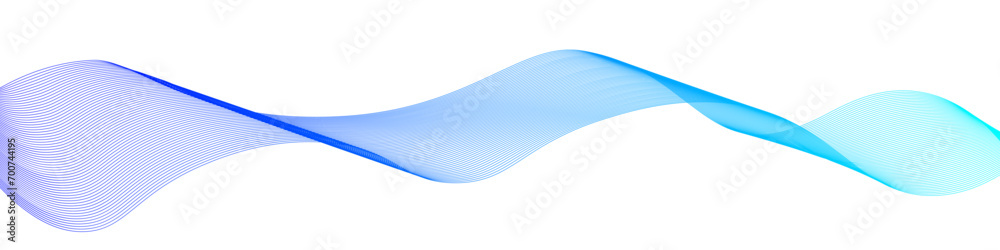 Poster Vector wave dynamic music lines. Blue-violet abstract lines. Sound waves on a white background for your design. Vector EPS 10 and PNG