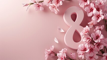 8 march poster template with large copy space for text