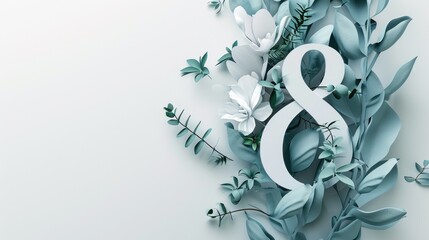 8 march poster template with large copy space for text