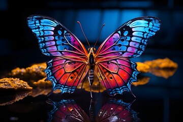 An imaginary rare butterfly with impressive colorful and beautiful patterns.