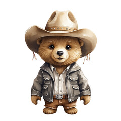 Fototapeta premium teddy bear with cowboy hat