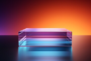 Vivid abstract backdrop using see-through and grooved plexiglass. Display for beauty items and packaging launch.