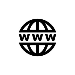 Www icon vector. Website logo design. World wide web internet vector icon illustration isolated on white background