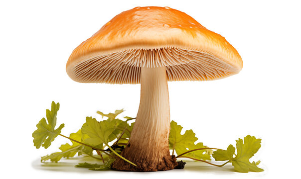 mushroom on a white background, isolated, close-up.
