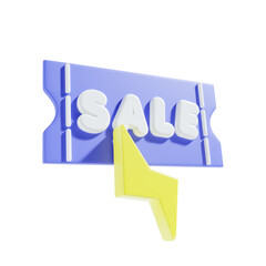 flash sale shop 3d illustration