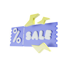 flash sale shop 3d illustration