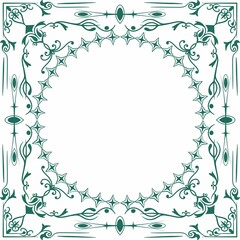 Vector illustration of floral frame with vignetted corners on white