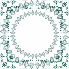 Vector illustration of floral frame with vignetted corners on white