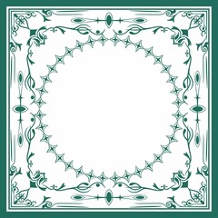 Vector illustration of floral frame with vignetted corners on white