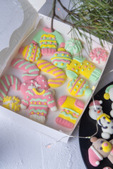 Christmas marshmallows. Candy sweets in a cup of cocoa.