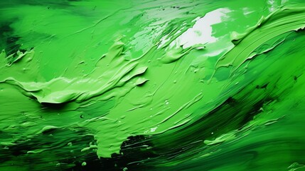 green paint stoke isolated on transparent background