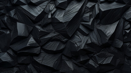 Fond d'un mur noir, texture ardoise, brique, charbon. Ambiance sombre. Arrière-plan pour conception et création graphique. - obrazy, fototapety, plakaty