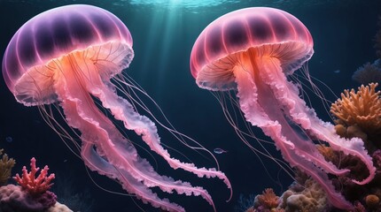 Glowing jellyfish